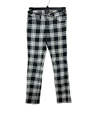 Tripp NYC Sz 5 Black  White Plaid Skinny Pants Punk Goth Emo Retro Rock