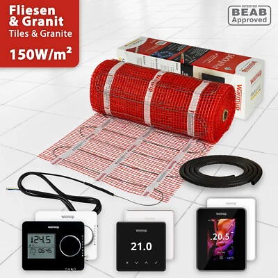Elektrische Fußbodenheizung Bodenheizung elektro Warmup Fliese Bad 150W/m² Set - Bild 1 von 4
