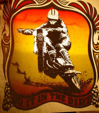 DO IT IN THE DIRT VINTAGE 1970's MOTOCROSS IRON ON TRANSFER NICE B-20