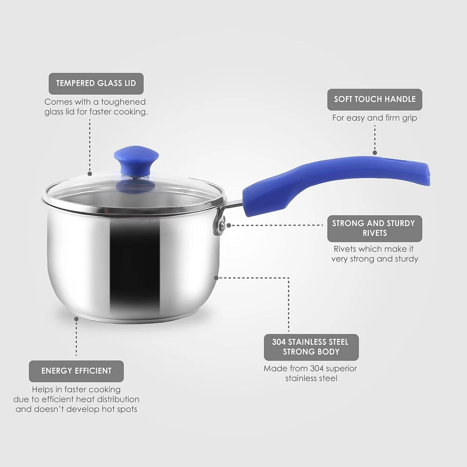 Acciaio Inox Teiera con Coperchio, 14cm 1.2 Litri - Immagine 2 di 4