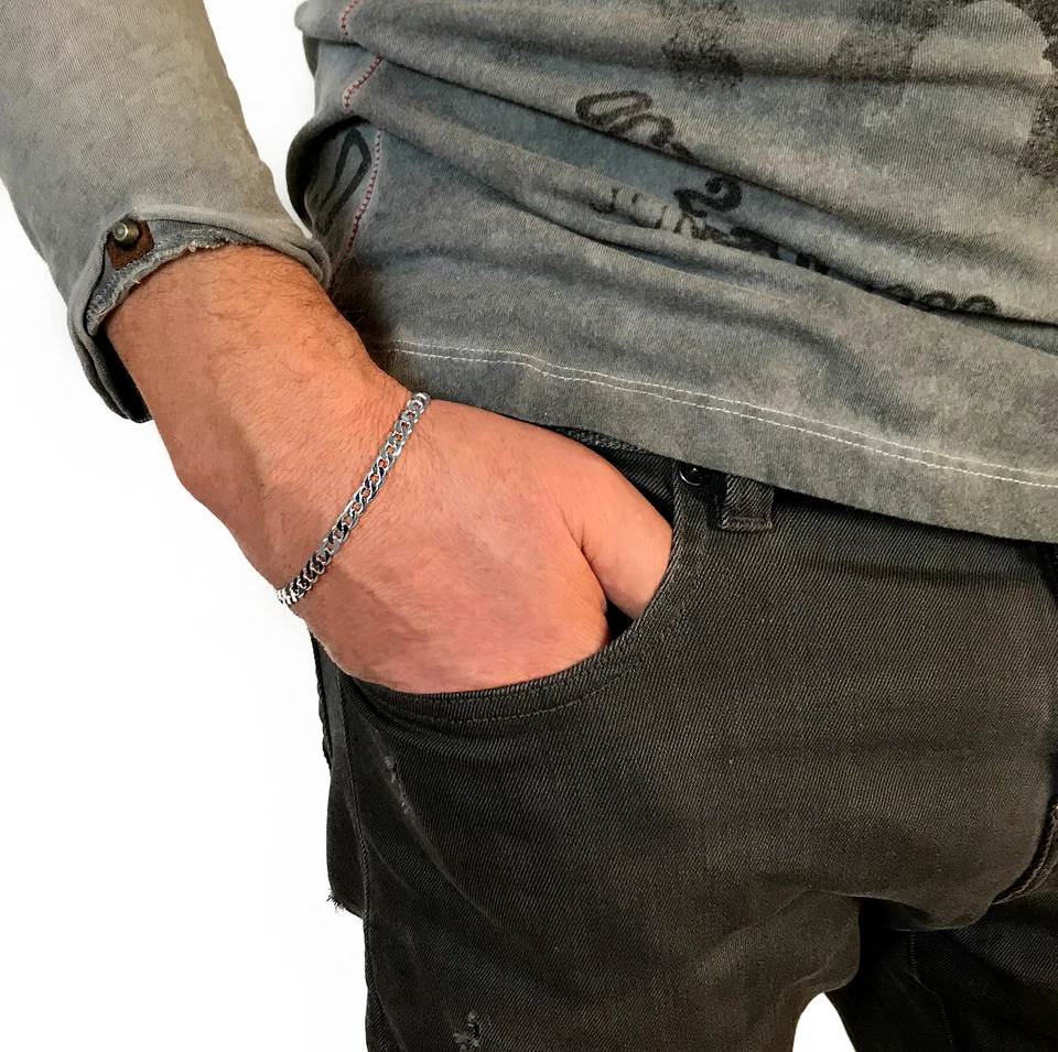 Niklarson® Panzerkette massiv 925 Sterling Silber Damen Herren Kette Armband VE3 - Bild 2 von 4