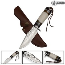 PREMIUM MESSER Kandar DAMAST N-952 Buschmesser Taschenmesser Jagdmesser Leder