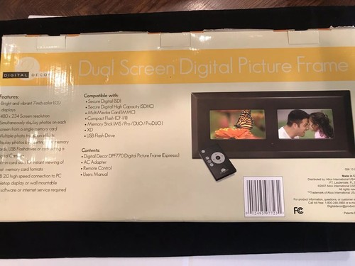 Digital Decor DPF770 Dual Screen 7” Color LCD Picture Frame Factory Sealed - Picture 5 of 6