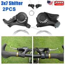 2Pcs 21 Speed Shifter for MTB Mountain Road Bicycle Shifter Bike Thumb Gear Set