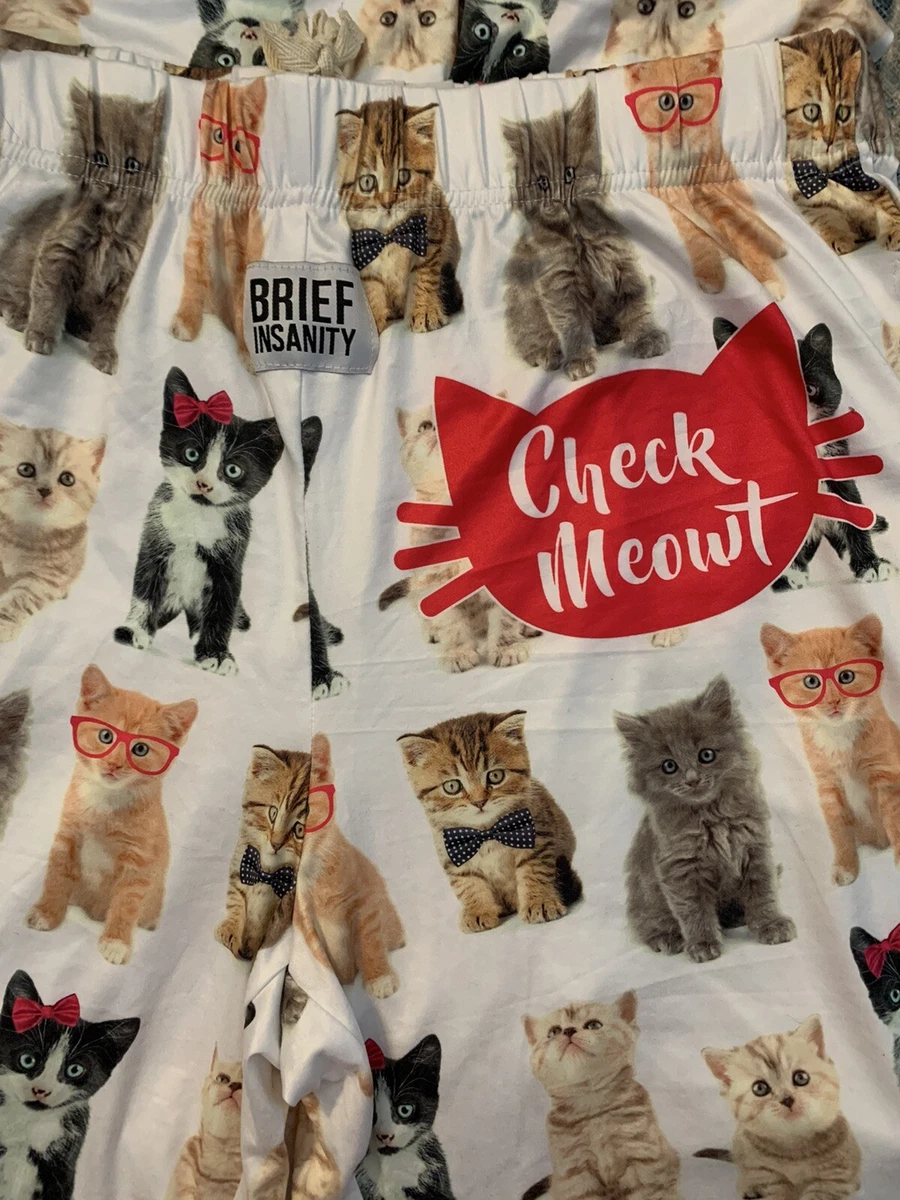 Ladies Adorable BRIEF INSANITY Colorful Cat Lounging Pants Size XL