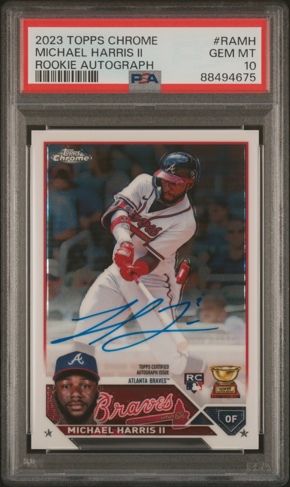 2023 Topps Chrome Michael Harris II Rookie Auto RC PSA 10 #RA-MH Braves 675