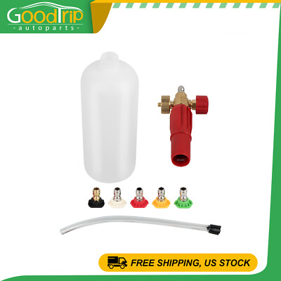 #ad 1 4quot; Heavy Duty Foam Cannon Car Wash Pressure Washer Gun Kit With 5 Nozzle Tips $18.88