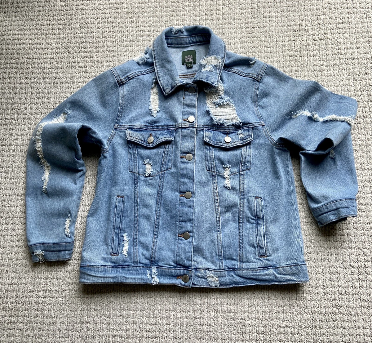 Woman's Great Wild Fable Distressed Jean Jacket size M New No Longer  Available | eBay