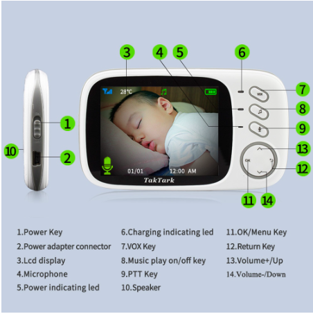hellobaby 3.2 inch video baby monitor
