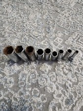 Snap On Socket Set 1/2 Drive SFS Deep Chrome 6 Point 9 Piece READ 1ST