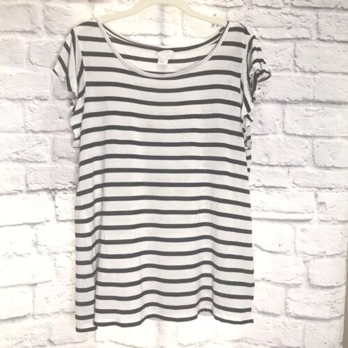 H&M Women's Size L Sheer Striped Top - Picture 1 of 7