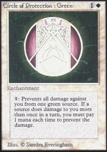 Circle of Protection: Green ~ Near Mint Unlimited MTG Magic UltimateMTG White Ca