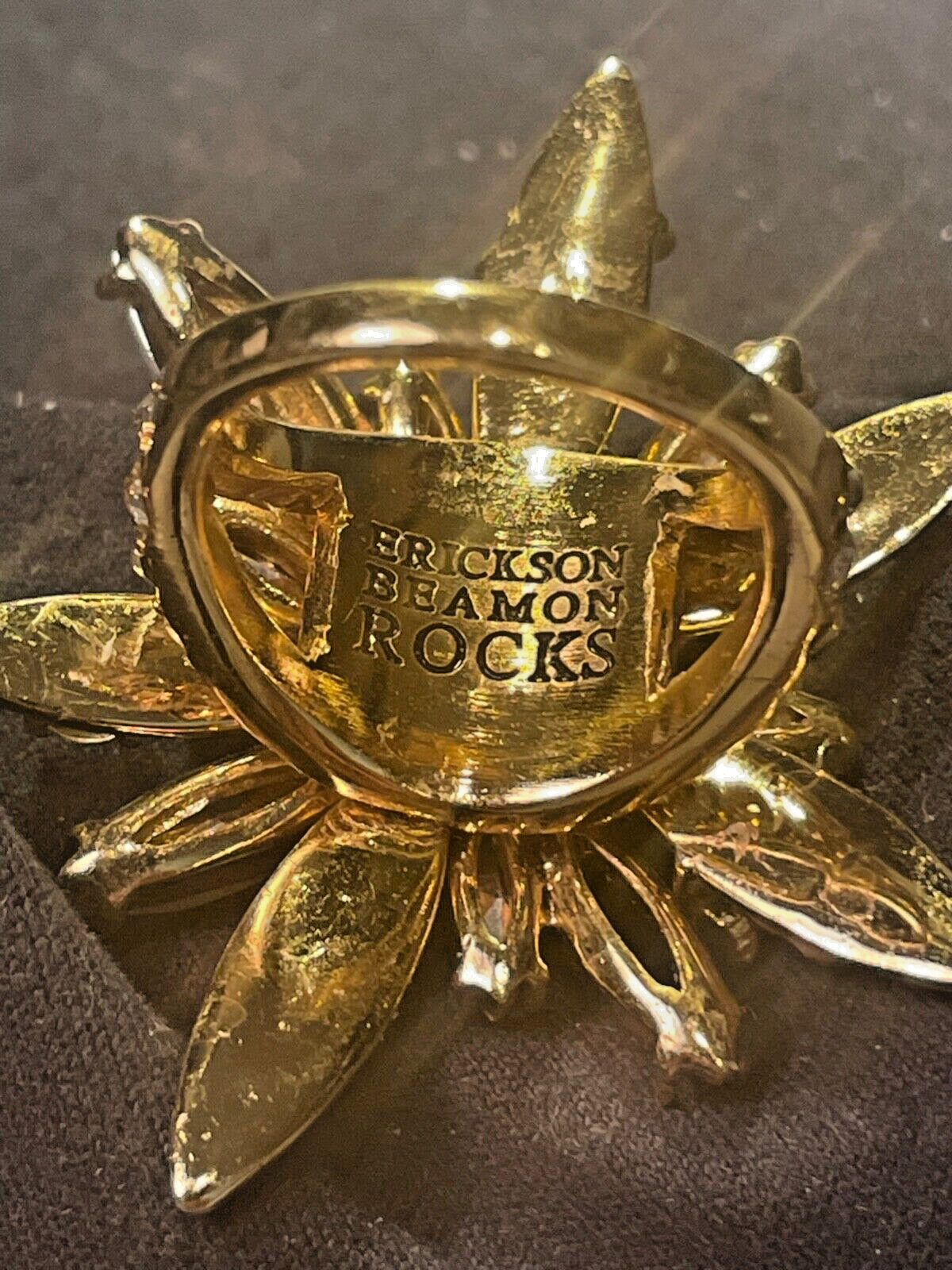 Erickson Beamon Rocks Statement Flower Ring Size 6 - image 3