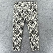 Free People Denim Jeans 61855-16515125 Black White Floral Womens Size 27 Skinny