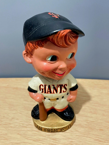 Selten! Vintage 1960's SAN FRANCISCO GIANTS Bobblehead ~ Gold Base ~ Japan