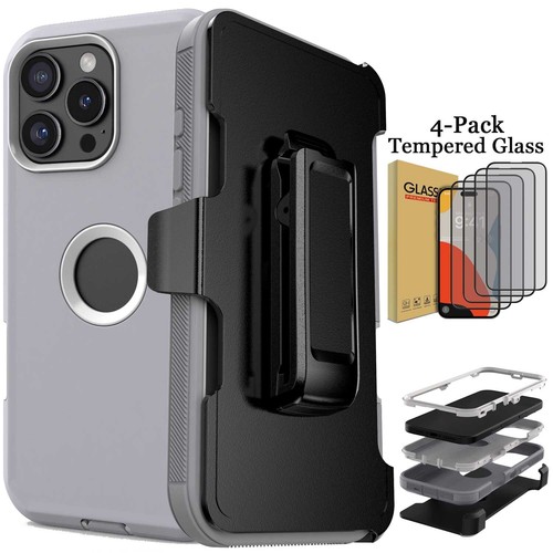 For iPhone 16 Pro Max/16+/16 Pro/16e Case Rugged Clip Cover / Screen Protector - Picture 33 of 72