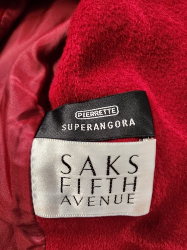 Saks 5th Ave Mantel Vintage Pierrette SuperAngora rot Kaschmir/Wolle/Angora Gr. 12 - Bild 11 von 14
