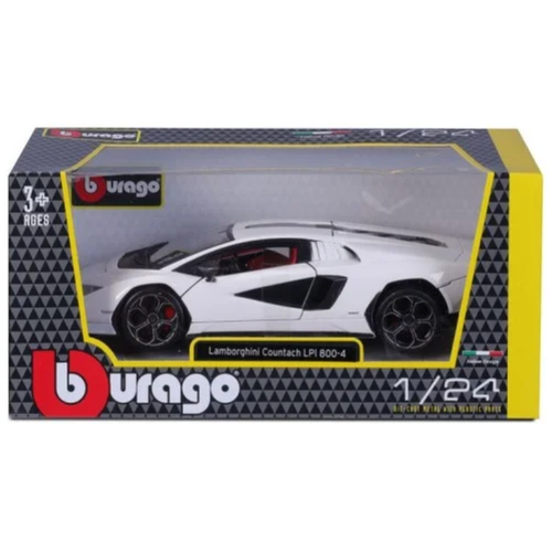 LAMBORGHINI COUNTACH LP1 800-4 2021 WHITE 1:24 Burago Auto Stradali Die Cast