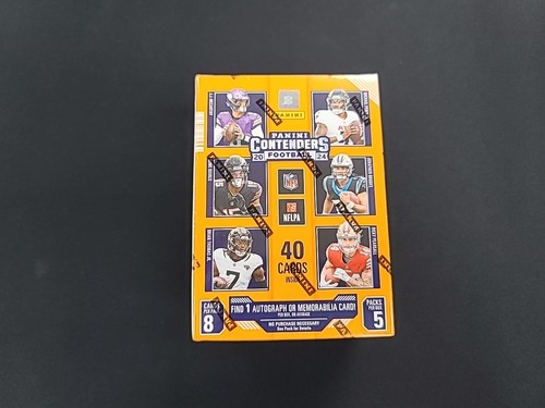 New Sealed 2024 Panini Contenders NFL Football Trading Cards Blaster Orange Box