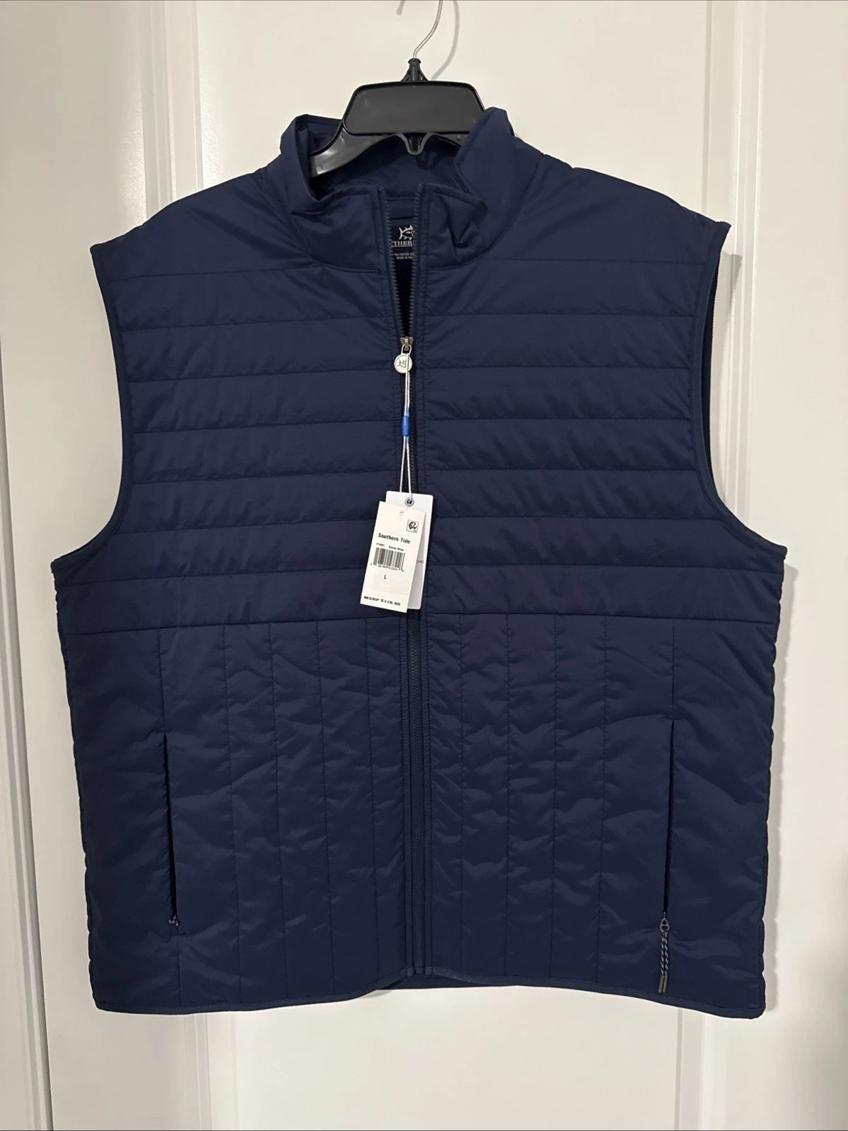 NWT men’s Southern Tide Greenwood Packable Quilted Vest Navy Blue LARGE image 1