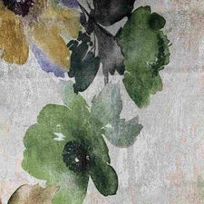 Green ASTER Floral Digital Print Metallic - Custom Tablecloths, Machine Washable