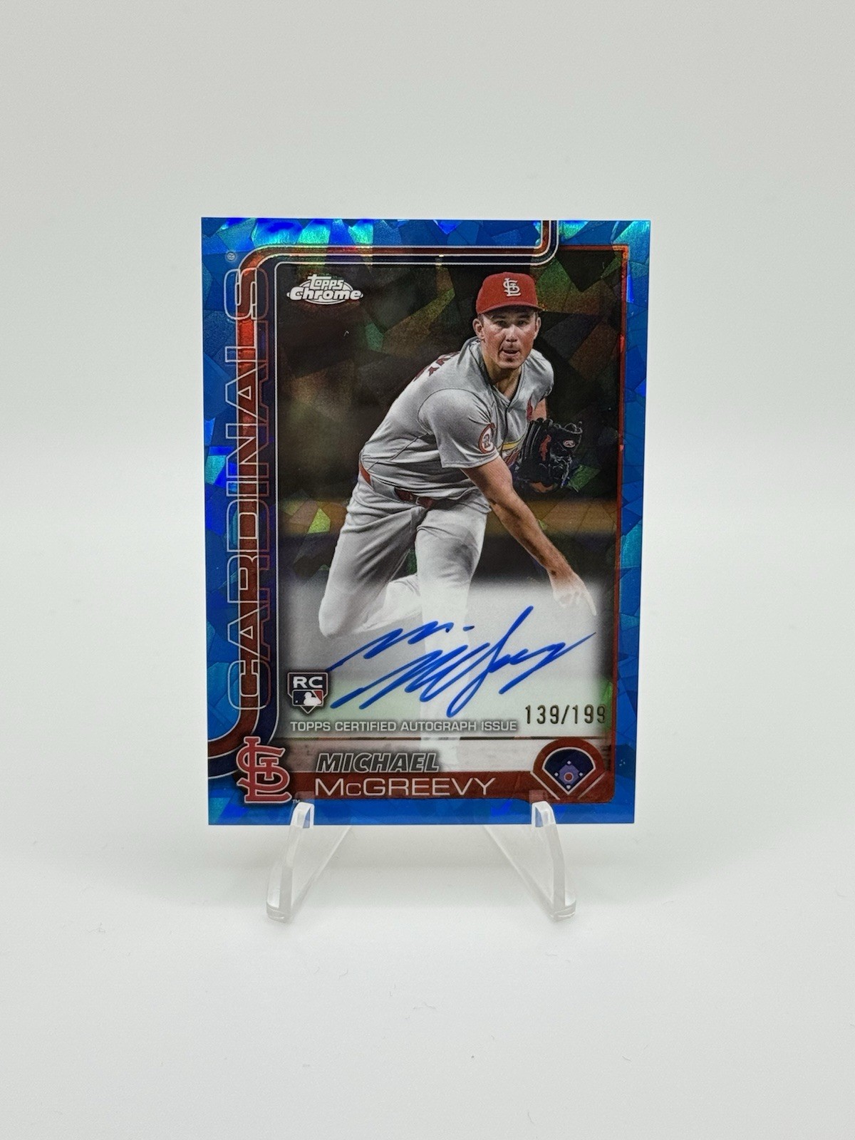 2025 Topps Chrome Sapphire Michael McGreevy Rookie Auto RC #/199 Cardinals