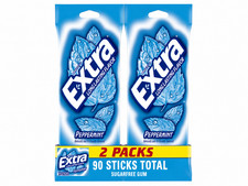Pack of 2 3 6 Sugar Free Extra Peppermint Chewing Gum 15 Sticks Each Total 90