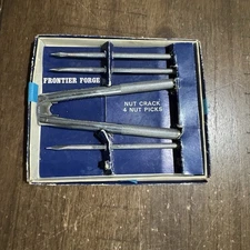 Vtg Frontier Forge Nut Cracker Set 3 Picks  Original Box Christmas Season Japan