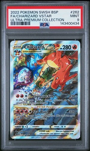 PSA 9 Charizard Vstar Full Art #262 2022 Pokemon Black Star Promo 143400434