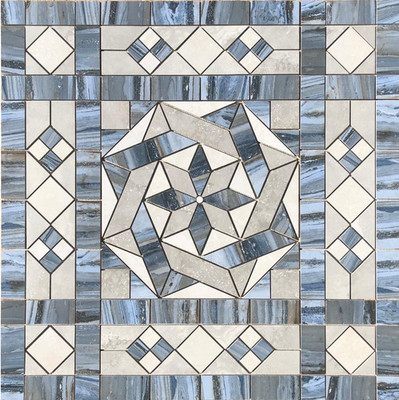 44 5/8'' X 45 5/8'' Tile Medallion - Happy Floors Exotic Stone & Cipriani tiles