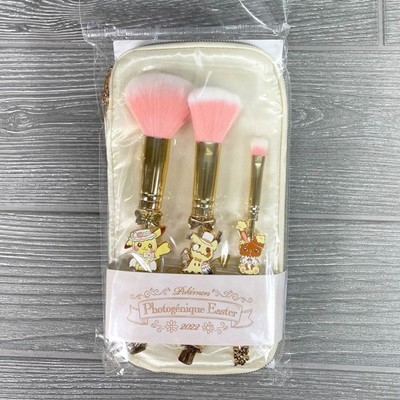 Pokemon Center Limited Edition Easter 2022 Makeup Brushes Pikachu Mimikyu Eevee