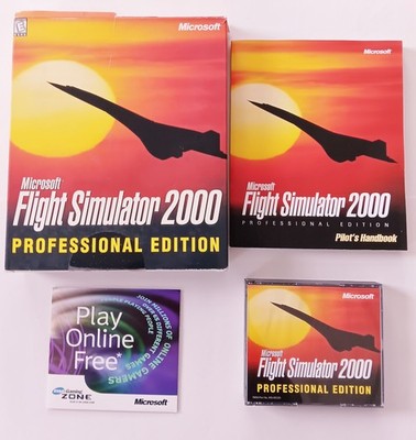 Microsoft Flight Simulator 2000 Professional Edition PC 1999 Complete w/Manual
