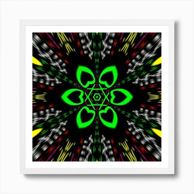 Abstract Psychedelic Pattern 24 Art Framed Wall Art Poster Canvas Print Picture