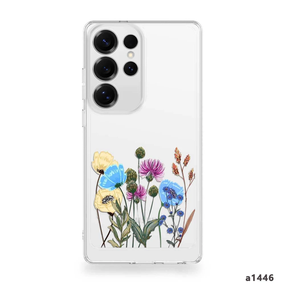 Crystal Clear Floral Phone Case for Samsung Galaxy S24 FE S23 S25 A25 A34