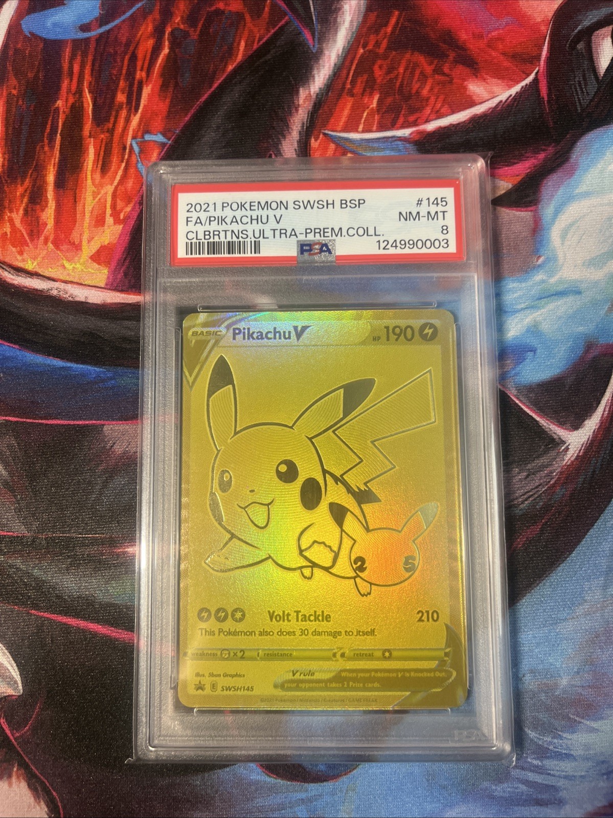 2021 POKEMON SWSH BLACK STAR PROMO #145 FULL ART/PIKACHU V PSA 8
