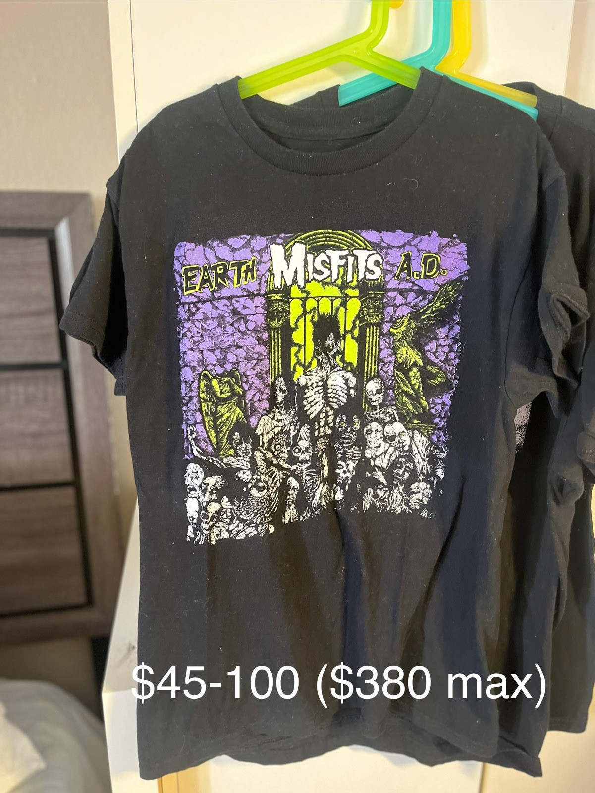 Vtg Misfits Earth AD Shirt Adults Large Horror Punk Hardcore Metal Rock 2005 Tee