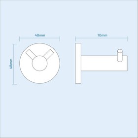 Nes Home 70 mm runder doppelter Kleiderhaken Messing geb&uuml;rstet