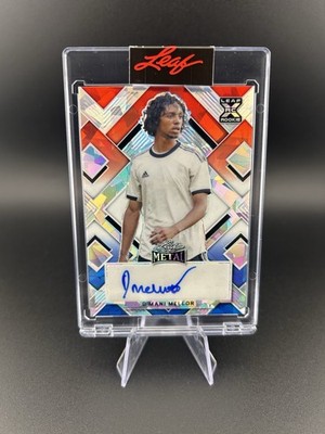 2024 Leaf Metal D Mani Mellor Auto /5 Forest Green Rovers Red White Blue Crystal