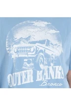 Ford Lt Blue Outerbanks Bronco Graphic Short Sleeve Tee Shirt  NWT - 100% Cotton