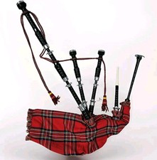 Hb Traditional Scottish Great Highland Black Bagpipes Rosewood With Silver Mount