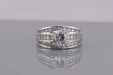 Epiphany Sterling Silver Cubic Zirconia Channel Baguette Band Ring 925 Sz: 10