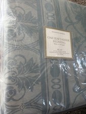 Restoration Hardware Queen Duvet Cover Oak Leaf Damask Blue Portugal