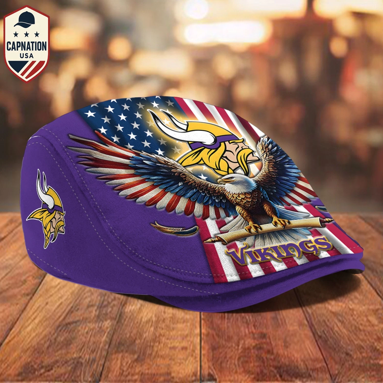 Minnesota-Vikings Jeff Cap Personalized Name football Jeff Cap Driving Cap Golf Cap