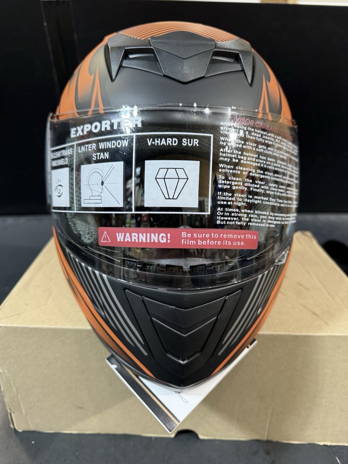 Typhoon Youth Full Face Motorcycle Helmet Youth XL Matte Orange