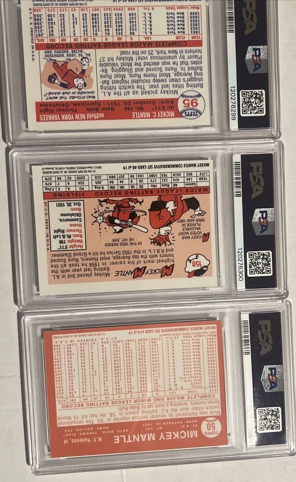 Mickey Mantle PSA LOTE 3 X 1996 Topps Finest con revestimiento #7 #8 #14 1957 1958 1964 Foto 4 de 4