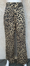 AYR The Voila leopard print stretch silk EZ fit straight leg pants sz S Sold Out