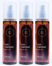 3 Bath  Body Works RICH ESPRESSO Fragrance Mist Body Spray 6 oz