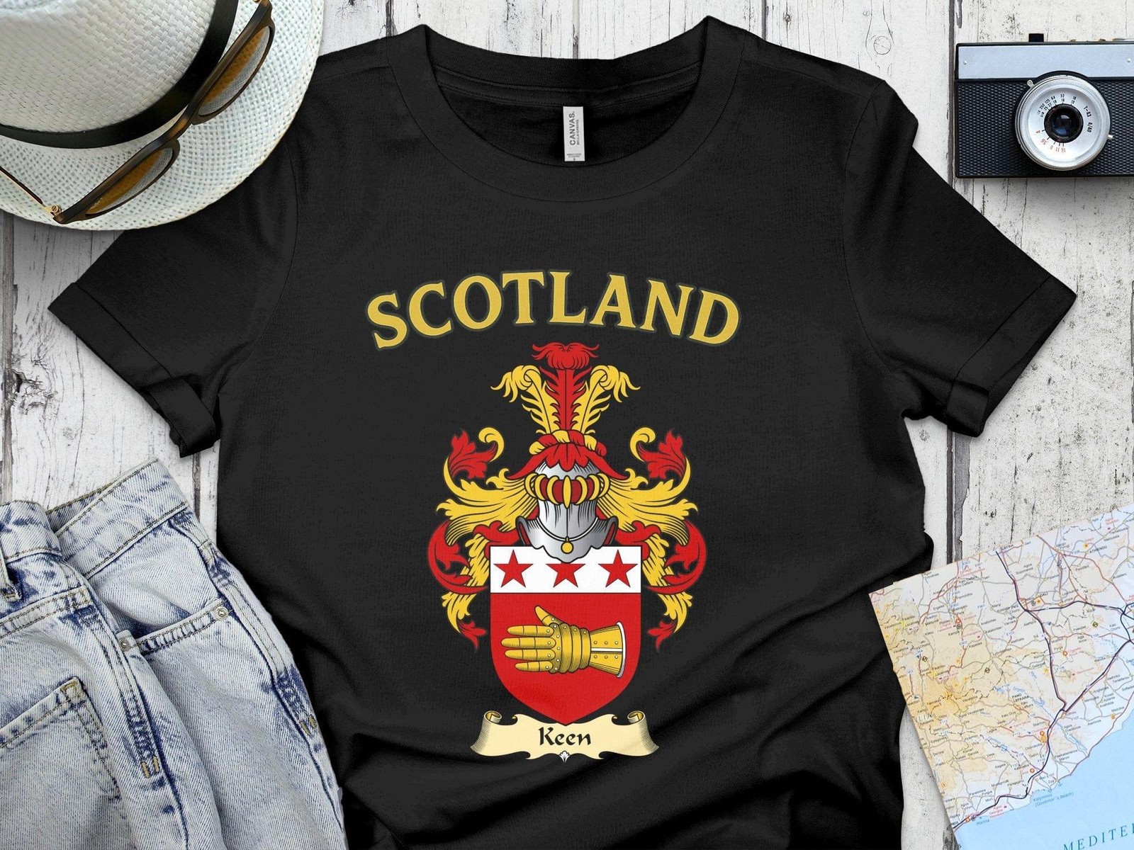 T shirt grafica stemma Keen Family Crest