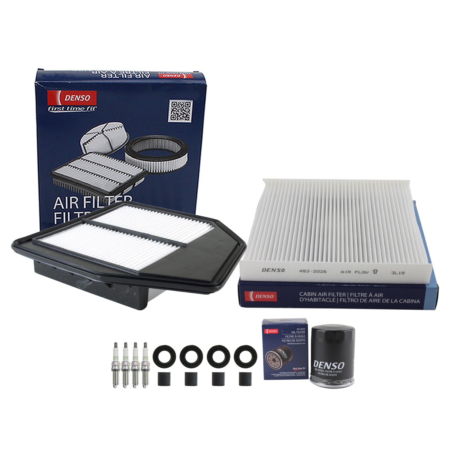 Denso Tune Up Kit NGK 4 Spark Plug  Boots Kit for Accord Crosstour 2.4 L4 K24Z3