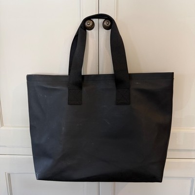Fear of God Essentials Tote Bag Black Embossed Logo Matte Coated
